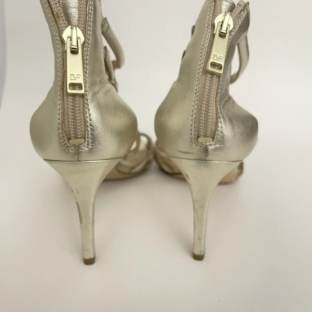 Diane von furstenberg sandal Metallic Heels ‎ Sandal 38 US8 Golden